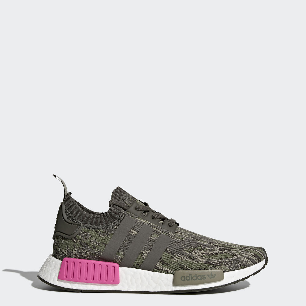 Adidas Nmd_r1 Primeknit - Originals ανδρικα - Πρασινο/Γκρι/Γκρι/Ροζ,Μέγεθος: EU 36 – 54 2/3 (796ESMB